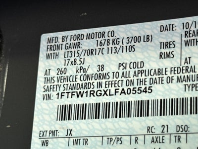 2020 Ford F-150 Raptor