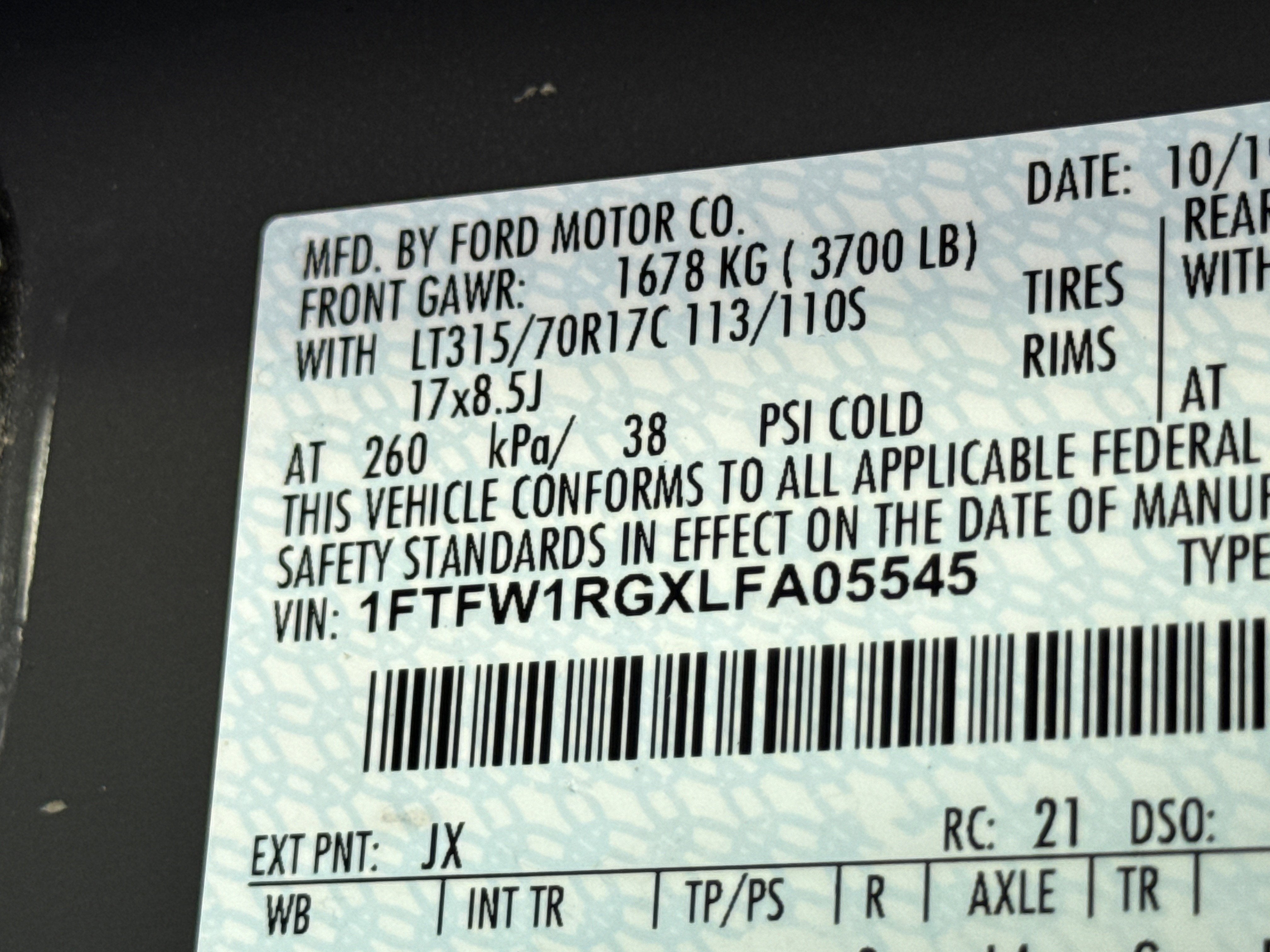 2020 Ford F-150 Raptor