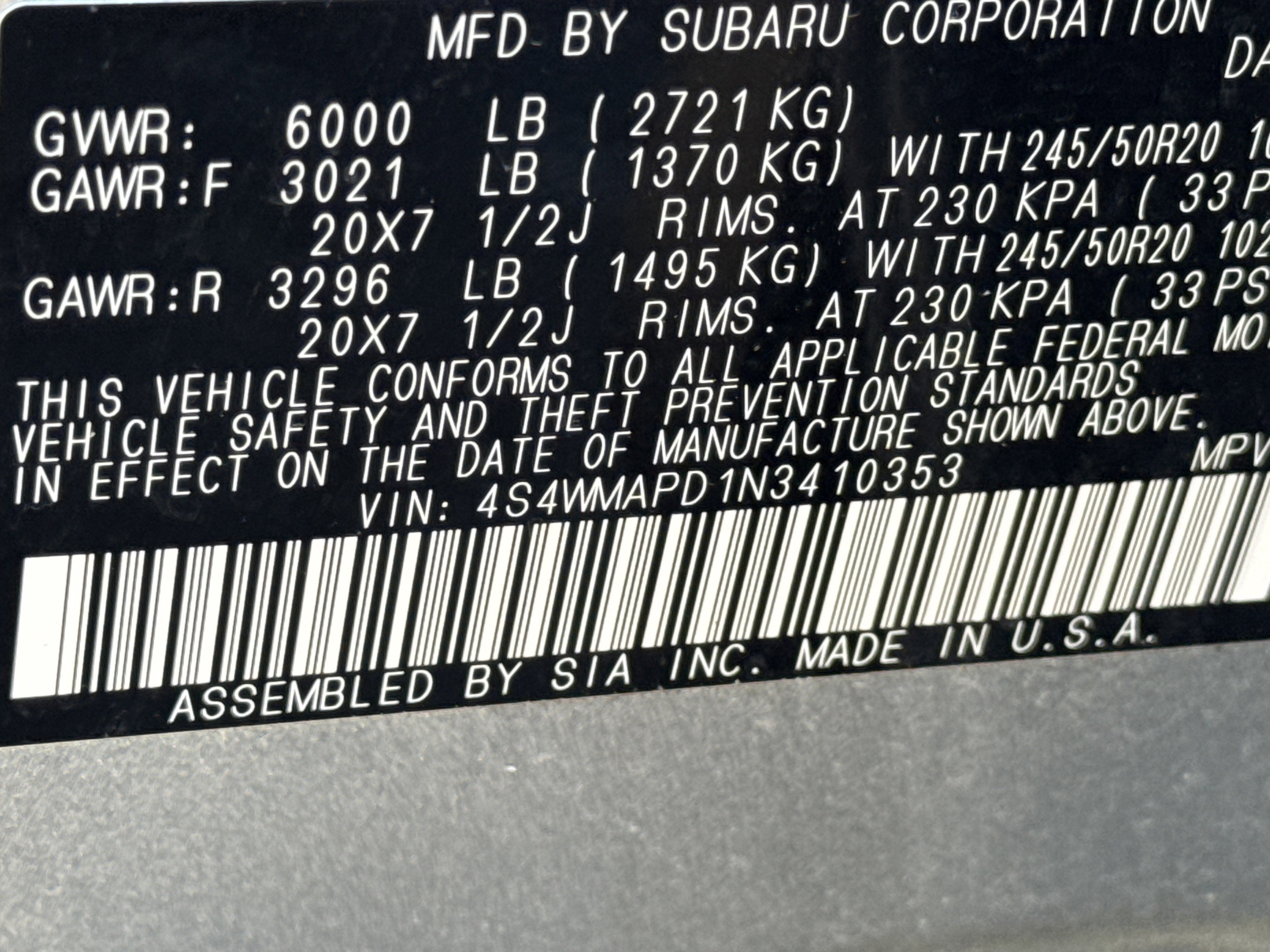 2022 Subaru Ascent Limited