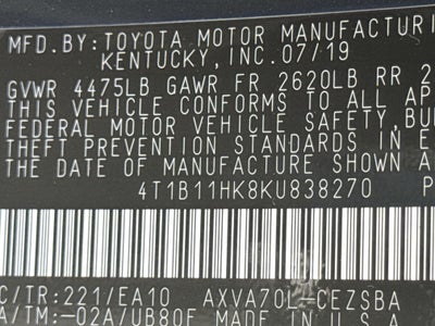 2019 Toyota Camry SE