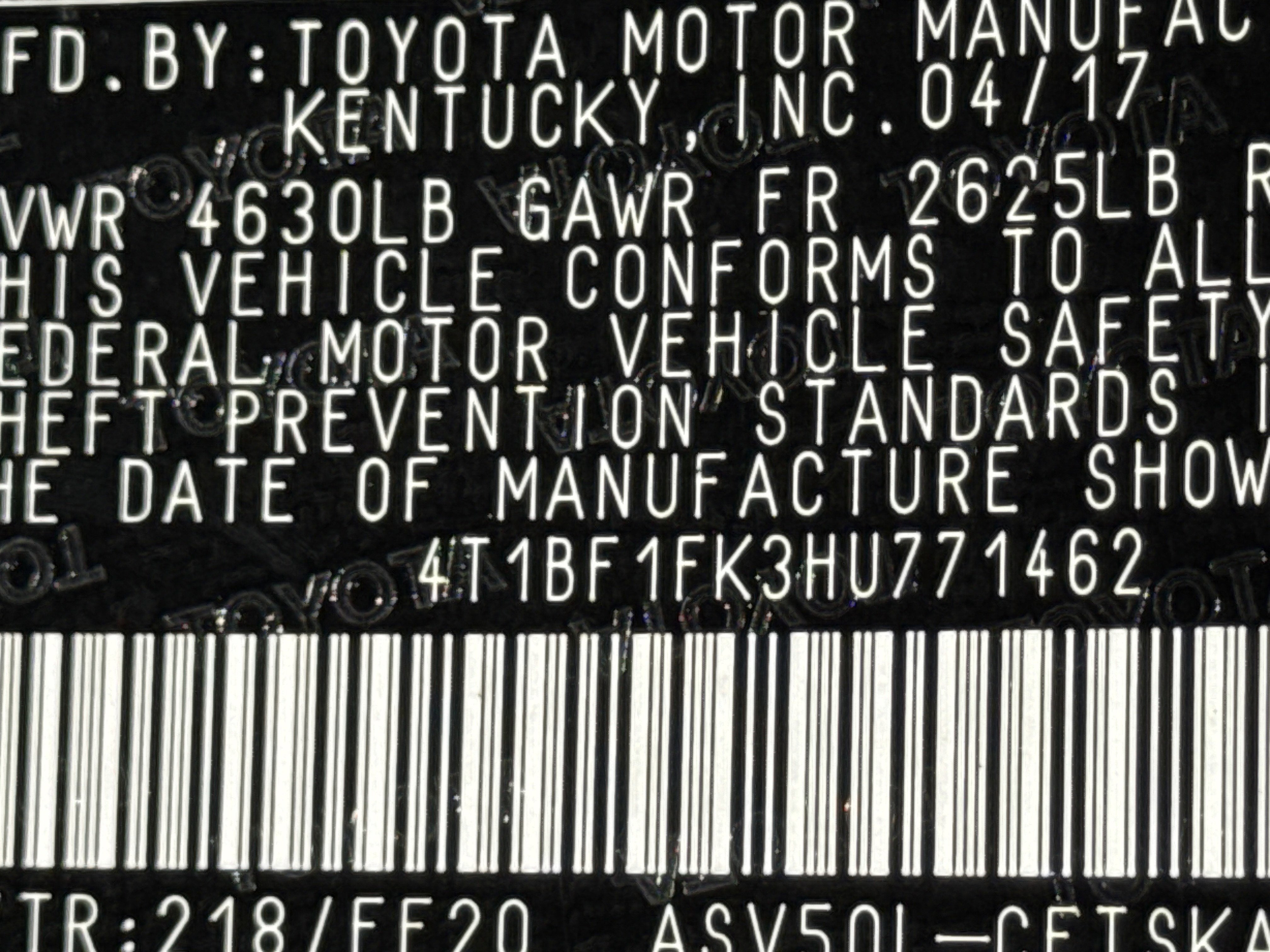 2017 Toyota Camry LE