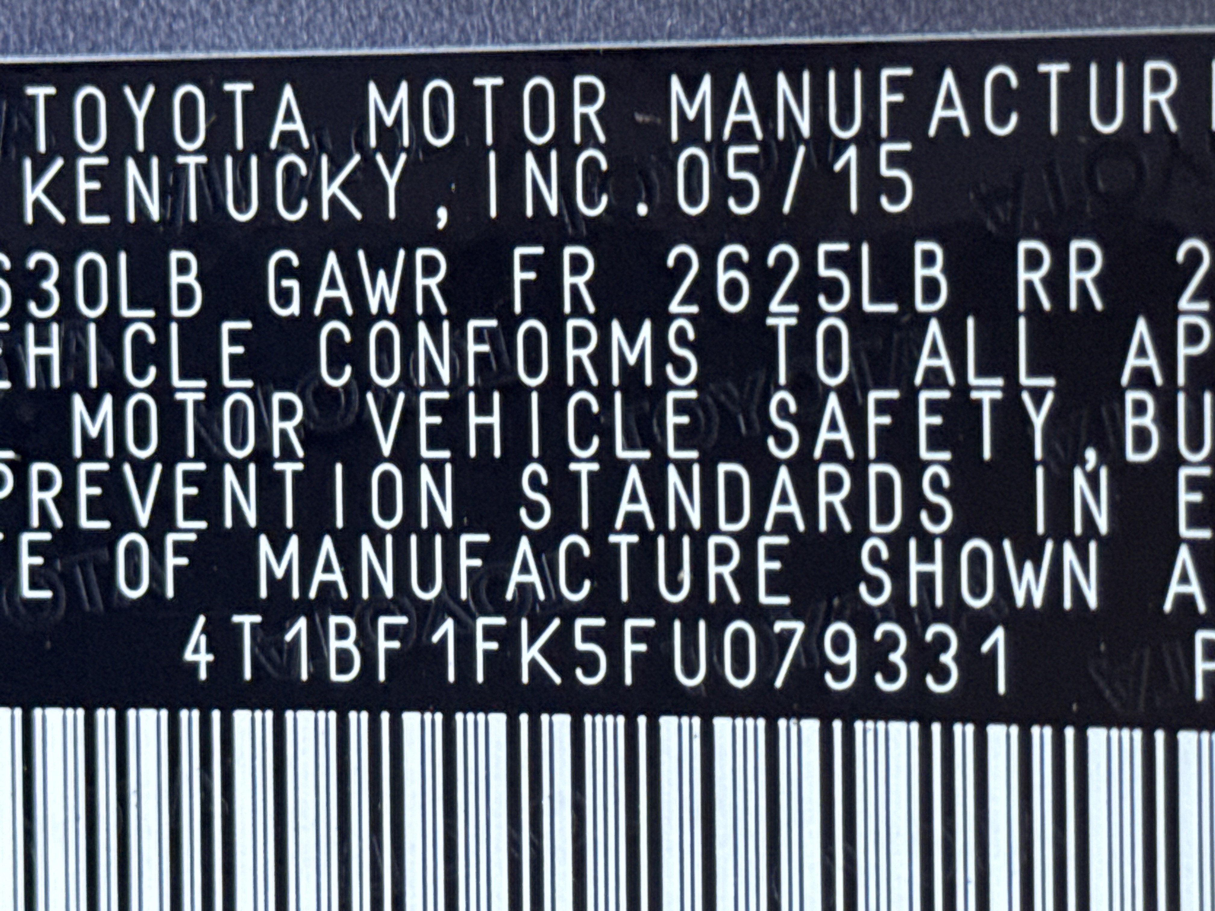 2015 Toyota Camry SE