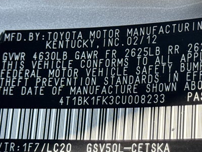 2012 Toyota Camry SE