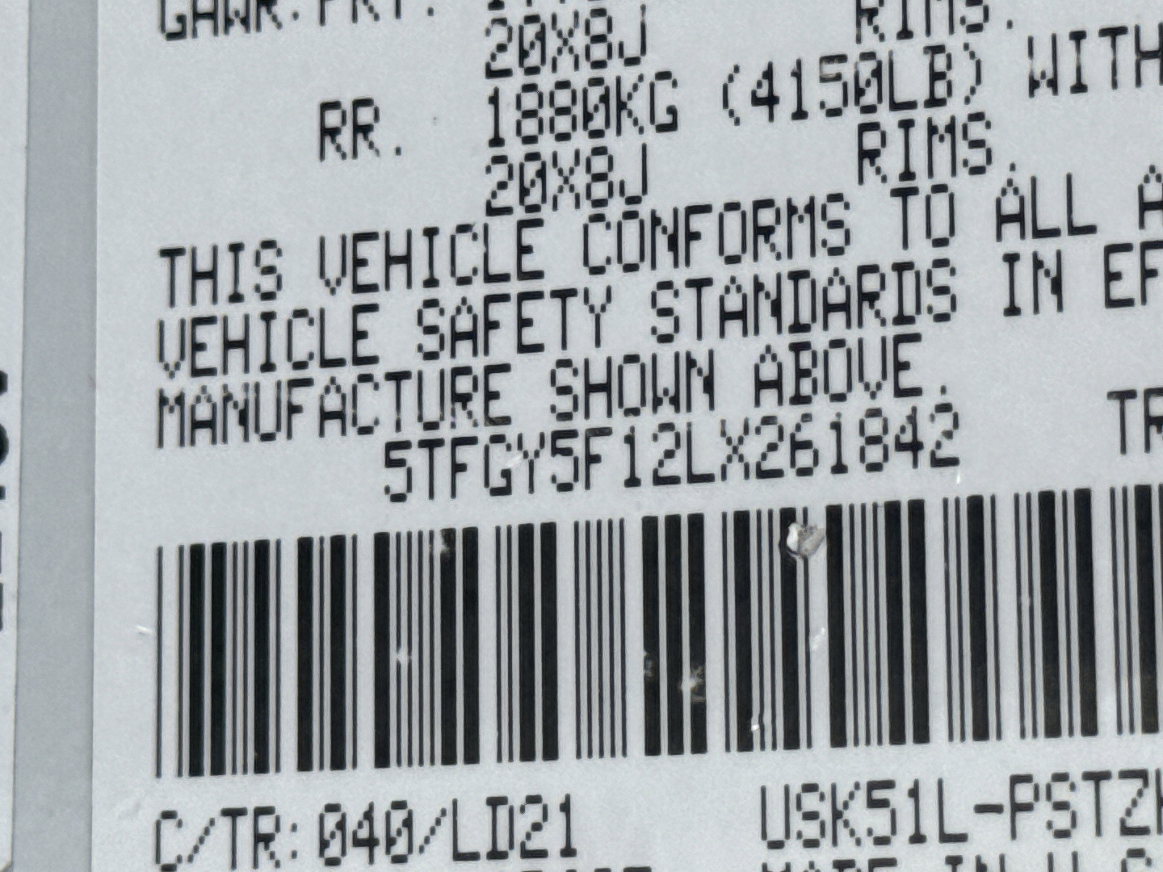 2020 Toyota Tundra 2WD 1794 Edition