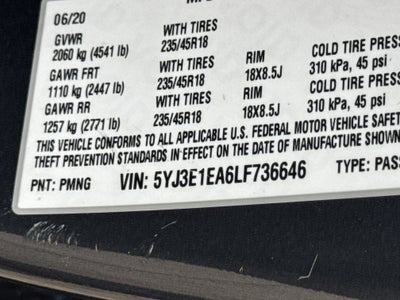2020 Tesla Model 3 Standard Range Plus